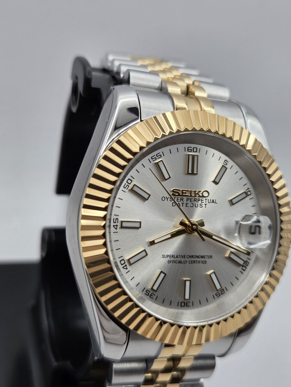 New Seiko Mod 36mm Automatic Watch White Dial DJ - Picture 3 of 6